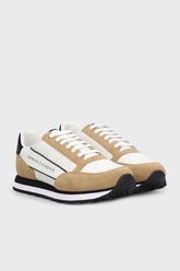 Armani Exchange Men’s Suede Sneakers BEIGE+BLACK+OFF WHITE